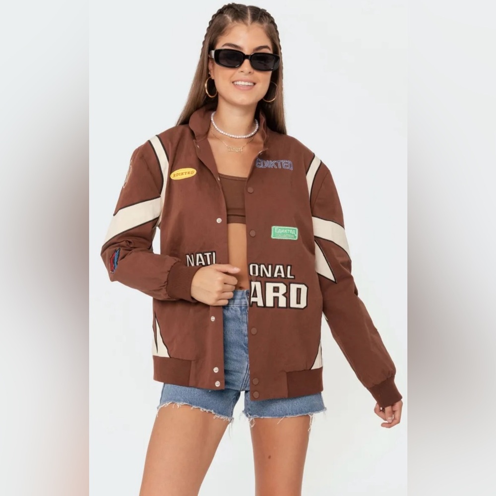 SALE Edikted Baby Driver Oversized Varsity Jacket size S